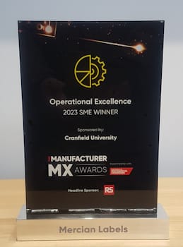 Mercian Labels The Manufacturer MX Awards 2023 Operational Excellence Award SME Winners